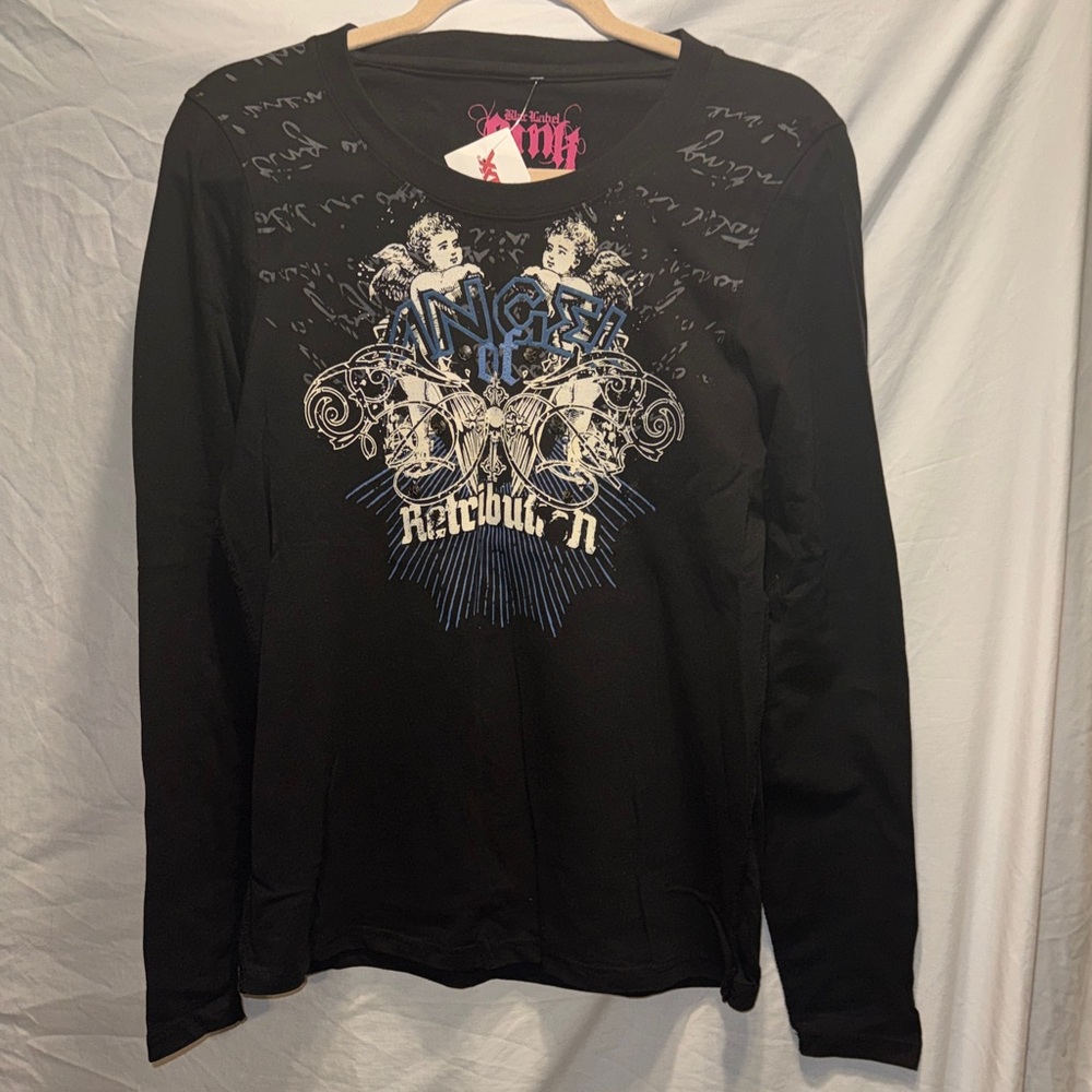 Black Label Tee with Pink Graphic